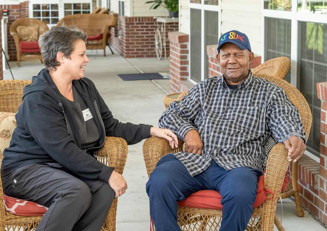 caregiver and resident